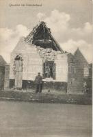 Military WWI German army, damaged enemy building