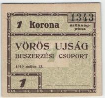 Budapest / Vörös Újság 1919. 1K T:I