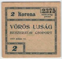 Budapest / Vörös Újság 1919. 2K T:I