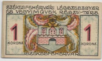 Székesfehérvár 1921. Légszeszgyár és Vegyiművek Rt. 1K utalvány T:I/I-
