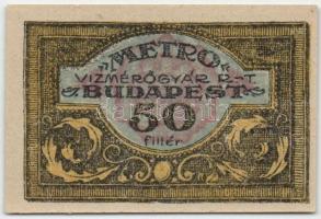 Budapest / Metro Vízmérőgyár Rt. 1920. 50f utalványa T:I