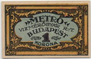 Budapest / Metro Vízmérőgyár Rt. 1920. 1K utalványa T:I