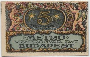 Budapest / Metro Vízmérőgyár Rt. 1920. 5K utalványa T:I