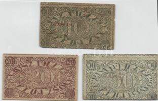 Pécs 1919. Házipénztár-pénztárjegy 10f + 20f + 50f T:II,III