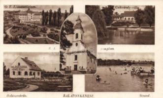 Balatonkenese O.T.I. szanatórium, Kovács József halászcsárdája, Csikvándy-villa, Római katolikus templom