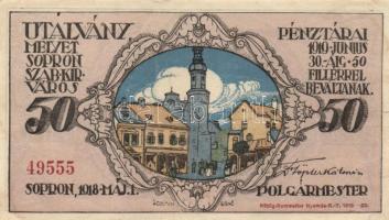 Sopron 1918. május 1. 50f utalvány T:II-