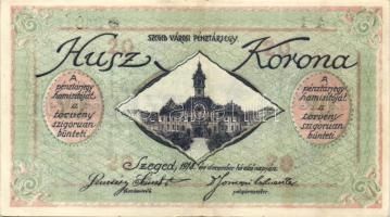 Szeged 1918.december 1. Városi Pénztárjegy 20K "A1"-es sorozat T:II