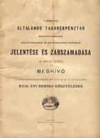 1910 A Marczeli Általános Takarékpénztár Rt igazgatóságának jelentése és zárszámadása; Mizsur Ádám nyomdája