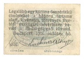 Budapest / Hadisegélyező Hivatal 1916. 2f T:I-
