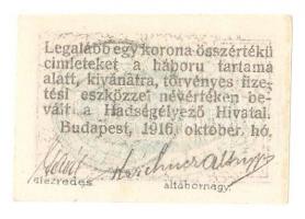 Budapest / Hadisegélyező Hivatal 1916. 4f T:I