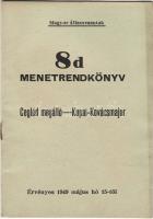 1949 Magyar Államvasutak 8d számú menetrendkönyv