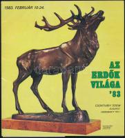 1983  Az erdők világa kiállítás illusztrált katalógusa magyar-német nyelven+ a kiállítás meghívója/ "Die Welt der Wälder" Ausstellungskatalog + Einladung , Wild of woods