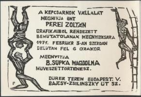 1971 Perei Zoltán(1913-1972) kiállításának meghívója a művész aláírásával