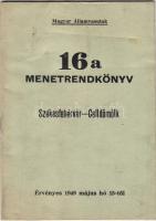 1949 Magyar Államvasutak 16a számú menetrendkönyv