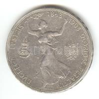 Ausztria 1908. 5K Ag "Jubileum" T:3 Austria 1908. 5 Corona Ag "Jublilee" C:F