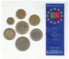 Portugália 1986-98. 1Esc-200Esc 7klf darab "Az utolsó Escudo forgalmi pénzek" szettben T:1,2 Portugal 1986-98. 1 Escudo - 200 Escudos, 7 different coins "The Last Escudo coins" set C:Unc,XF