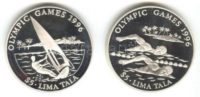 Tokelau-szigetek 1994. 5T Ag (2x) "XXVI. Nyári Olimpia" T:PP  Tokelau Islands 1994. 5 Tala Ag (2x) "1996 Summer Olympic Games" C:PP