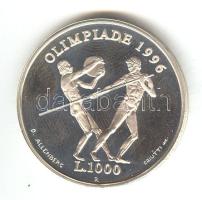 San Marino 1995. 1000L Ag "XXVI. Nyári Olimpia" T:PP / San Marino 1995. 1000 Lire Ag "1996 Summer Olympic Games" C:PP