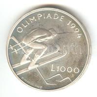 San Marino 1994. 1000L Ag "XVII. Téli Olimpia" T:PP / San Marino 1994. 1000 Lira Ag "Winter Olympics" C:PP