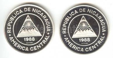 Nicaragua 1988. 50C Ag (2x) "Vitorlázás" + "Síelés" T:PP Csak 10000db! /
Nicarag...