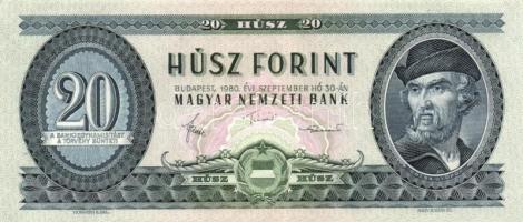 1980. 20Ft (3x) egymás utáni sorszámmal T:I-