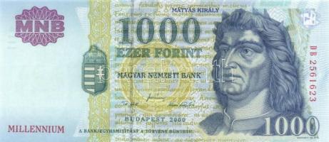 2000. 1000Ft "DB" (2x) "Millennium" egymás utáni sorszámmal T:I