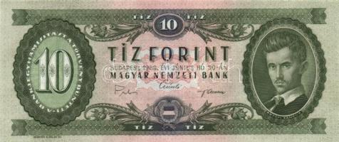 1969. 10Ft (4x) egymás utáni sorszámmal! T:I