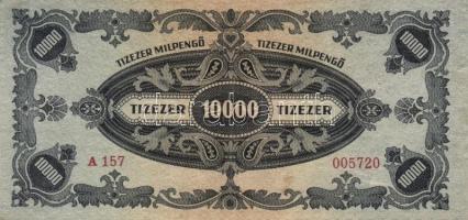 1946. 10.000MP (7x) különböző színárnyalatok és nagyon alacsony sorozatszámúak is T:II,II-