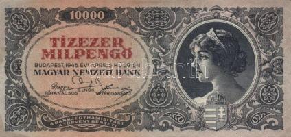 1946. 10.000MP (7x) különböző színárnyalatok és nagyon alacsony sorozatszámúak is T:II,II-