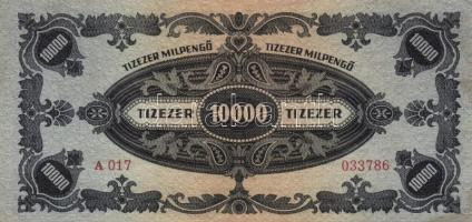 1946. 10.000MP (7x) különböző színárnyalatok és nagyon alacsony sorozatszámúak is T:II,II-