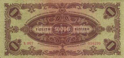 1945. 10.000P (10x) bélyeggel, közte különböző színváltozatok T:II,II-