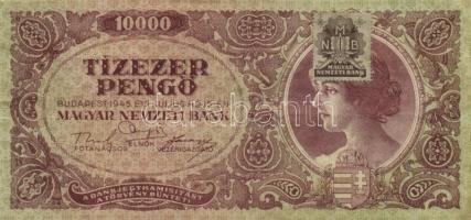 1945. 10.000P (10x) bélyeggel, közte különböző színváltozatok T:II,II-
