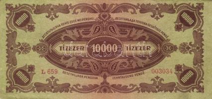 1945. 10.000P (10x) bélyeggel, közte különböző színváltozatok T:II,II-