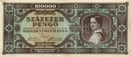 1945. 100.000P (11x) közte különböző színváltozatok T:II,II-