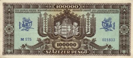 1945. 100.000P (11x) közte különböző színváltozatok T:II,II-