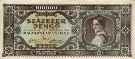 1945. 100.000P (11x) közte különböző színváltozatok T:II,II-
