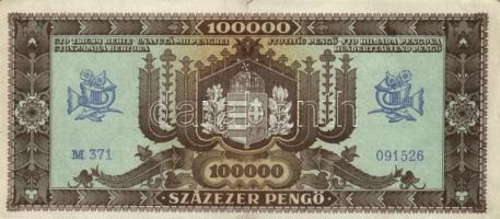 1945. 100.000P (11x) közte különböző színváltozatok T:II,II-