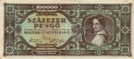 1945. 100.000P (11x) közte különböző színváltozatok T:II,II-