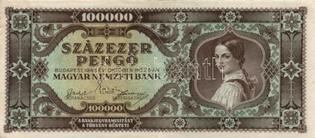 1945. 100.000P (11x) közte különböző színváltozatok T:II,II-
