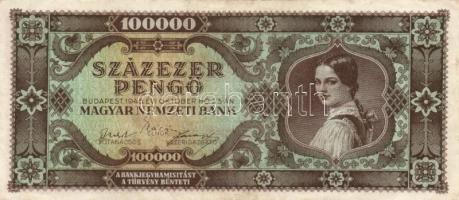 1945. 100.000P (11x) közte különböző színváltozatok T:II,II-