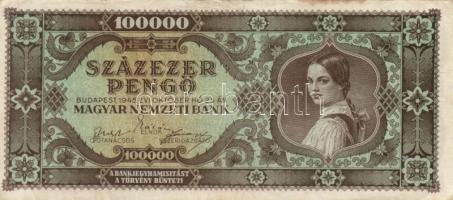 1945. 100.000P (11x) közte különböző színváltozatok T:II,II-