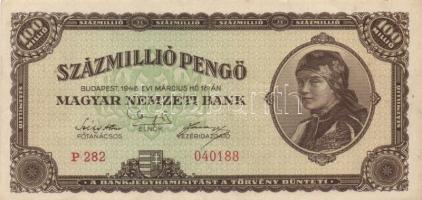 1946. 100.000.000P (4x) eltérő színváltozatok is T:II