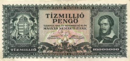 1945. 10.000.000P (4x) T:II,II-(szélek kissé kopottak)
