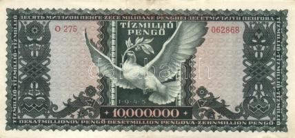 1945. 10.000.000P (4x) T:II,II-(szélek kissé kopottak)
