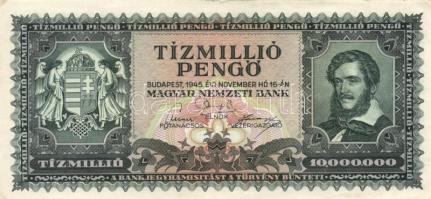 1945. 10.000.000P (4x) T:II,II-(szélek kissé kopottak)