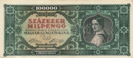 1946. 100.000MP (8x) köztük eltérő színárnyalatok T:II,II-