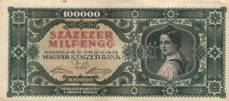 1946. 100.000MP (8x) köztük eltérő színárnyalatok T:II,II-