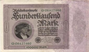 Német Birodalom /Weimari Köztársaság 1923. 100.000M kettő sorszámmal (3x) T:II,II-
Germany/Weimar Re...