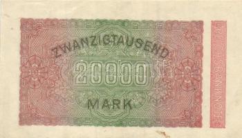 Német Birodalom /Weimari Köztársaság 1923. 20.000M "Hakensterne" vízjel (4x) T:I,II
German...