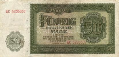 NDK 1948. 50M (10x) T:II-,III
GDR 1948. 50 Mark (10x) C:VF,F